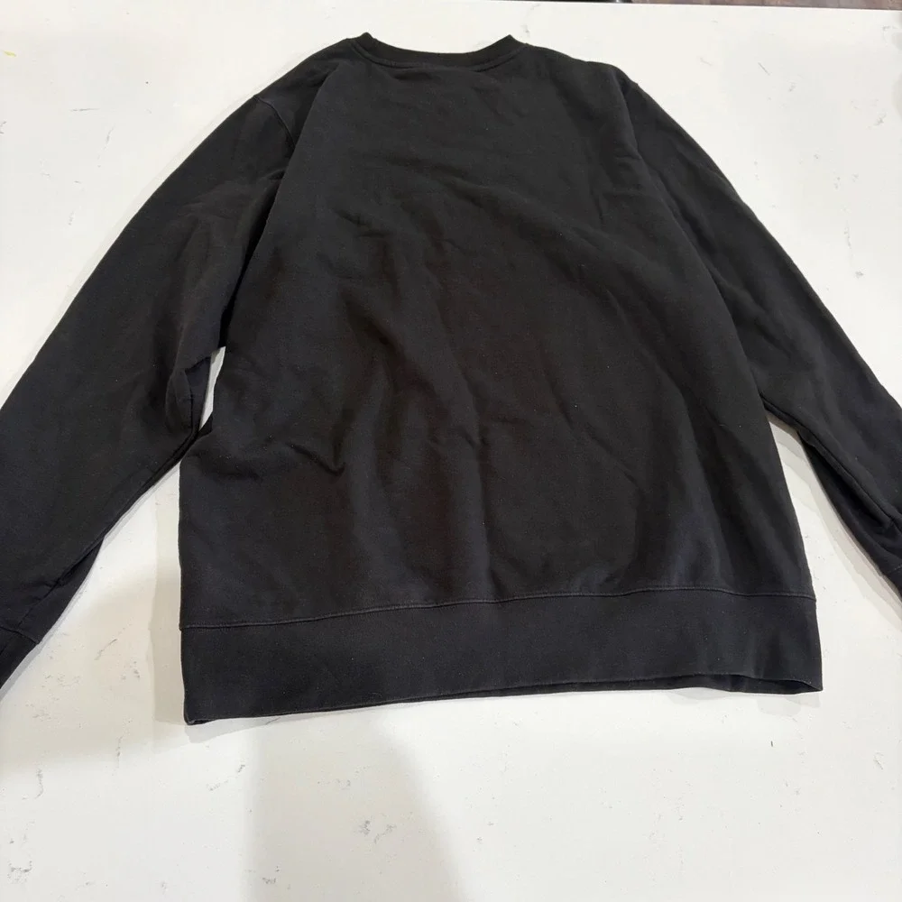 The North Face Mens Earth Graphic Crewneck Sweatshirt Black XL Recycled Fleece